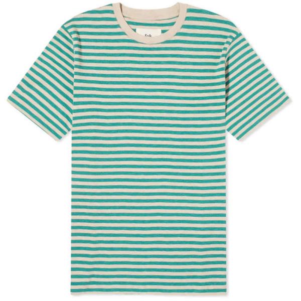 フォーク (Folk) メンズ Tシャツ トップス Classic Stripe T-Shirt (...