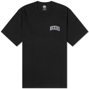 ディッキーズ (Dickies) メンズ Tシャツ トップス Aitkin Chest Logo T-Shirt (Black/Imperial Palace)｜nul-select