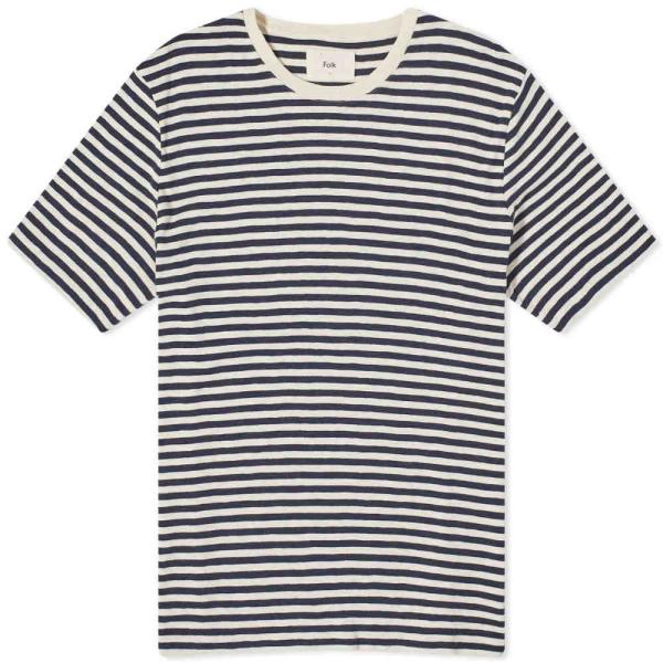 フォーク (Folk) メンズ Tシャツ トップス Classic Stripe T-Shirt (...