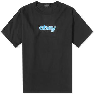 オベイ (Obey) メンズ Tシャツ トップス Stack Heavyweight T-Shirt (Off Black)｜nul-select