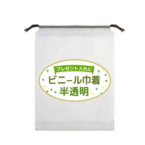 半透明 ビニール巾着袋 【M】25×35cm 10枚入り プレゼント袋 容器 化粧品 リエチレン イベント 卒業式 バレンタインデー ポスト投函 クリックポスト