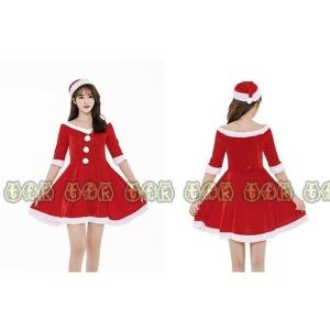 クリスマス衣装レディースサンタクロースワンピース＋帽子２点セットサンタ服装演出服コスチューム大人女性用可愛い大きいサイズ｜numaqlo