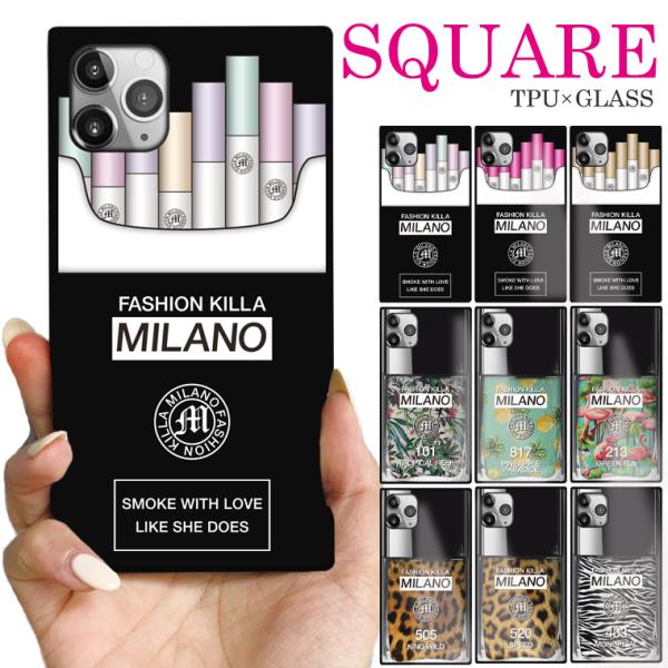 ガラスケース TPU 強化ガラス SQUARE iPhone16 アイフォン15 Pro FASHI...