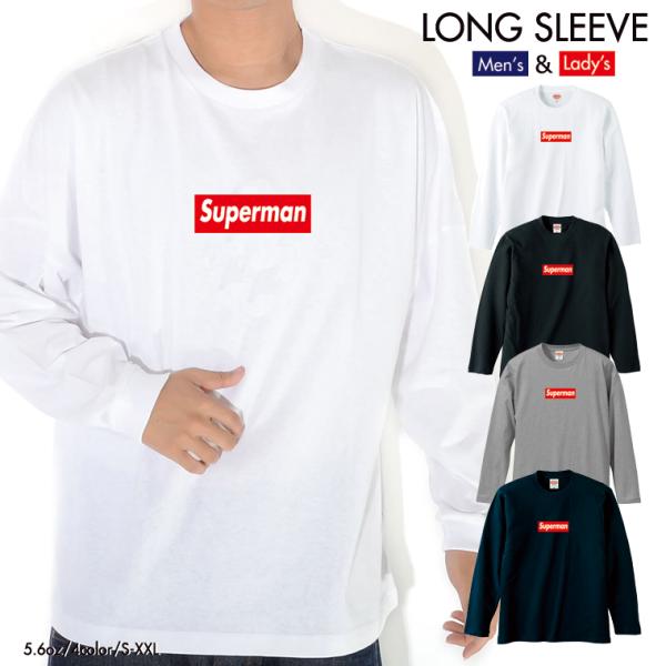 ストリート大人気ブランド ロンT longsleeve ロングスリーブ  Superman パロディ...