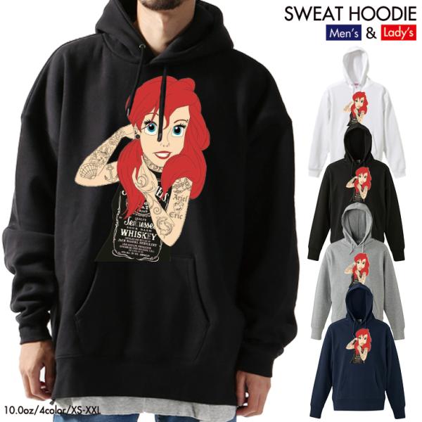 ストリート大人気ブランド パーカー オリジナル ファック ハードコア プリンセス 白雪姫 アリエル ...