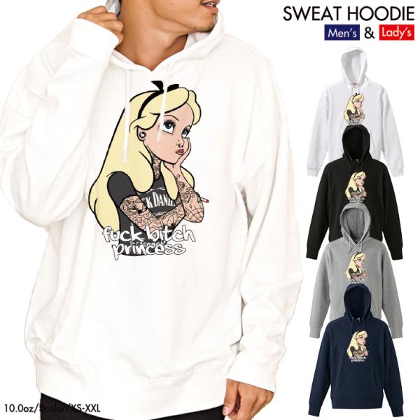 ストリート大人気ブランド パーカー オリジナル ファック ハードコア プリンセス 白雪姫 アリエル ...