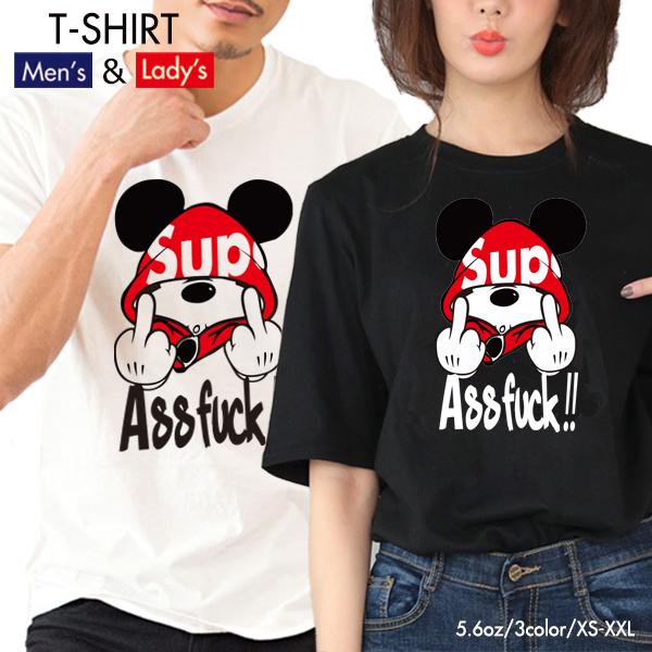 ストリート大人気 ブランド Tシャツ ass FUCK Mouse ファック ネズミッキー フード ...