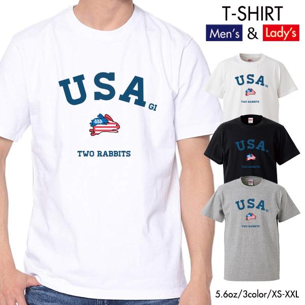 ストリート 大人気 ブランド Tシャツ U.S.A USAGI うさぎ おしゃれ 大人気 おもしろ ...