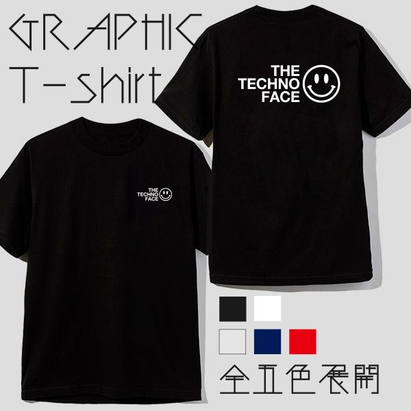 ストリート大人気ブランドTシャツ オリジナル かわいい 英語表記 SMILE ロゴ TECHNO F...