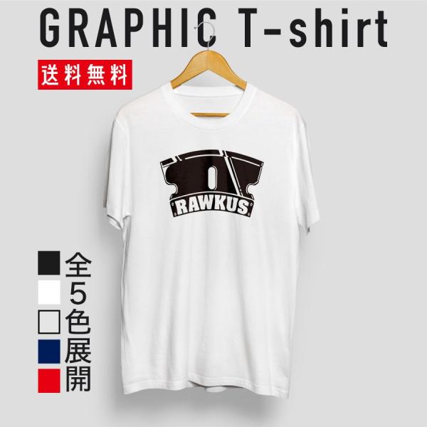 ストリート大人気ブランドTシャツ オリジナル シンプル RAWKUS 英語表記 ロゴ かっこいい ト...