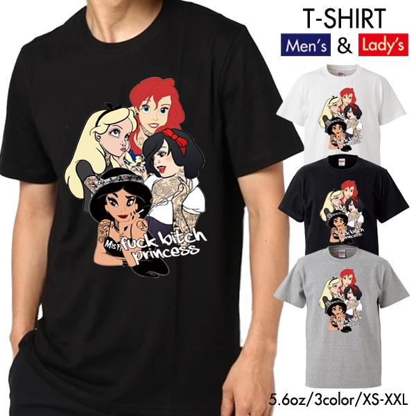 ストリート大人気ブランド Tシャツ ファック ハードコア プリンセス 白雪姫 アリエル ジャスミン ...