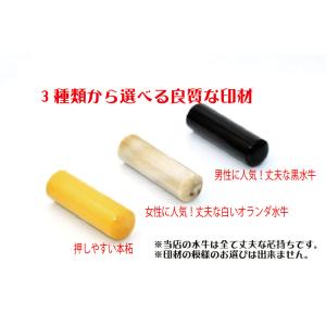 オランダ水牛 はんこ 印鑑 ケース付き 朱肉付...の詳細画像2