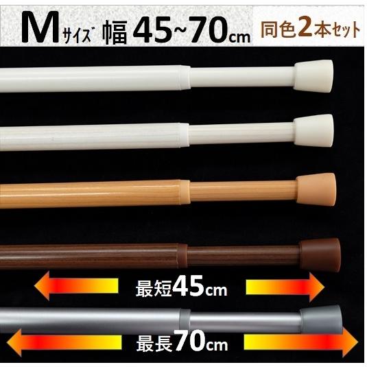突っ張り棒 つっぱり棒 伸縮棒 テンションポール カーテン  幅70cm 2本セット Mサイズ