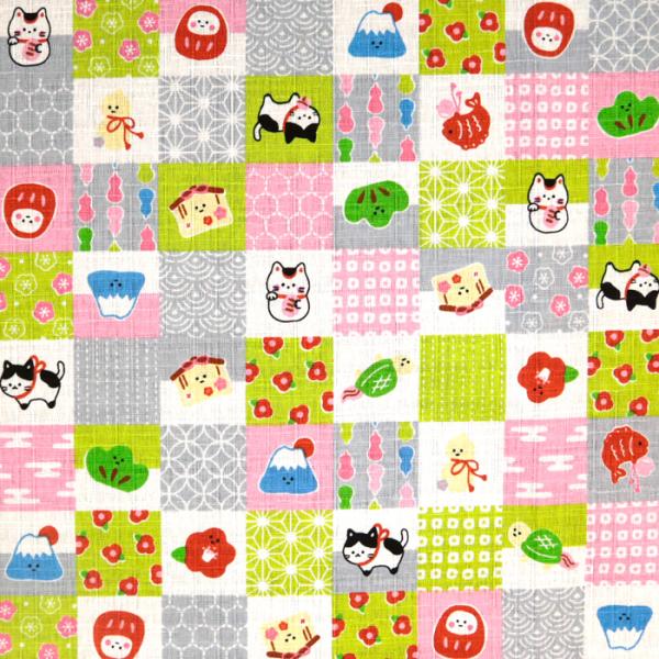 生地 布地 布 無料レシピ有 ゆるかわ市松≪WAものがたり≫ ドビー生地  サザンクロス 甚平 浴衣...