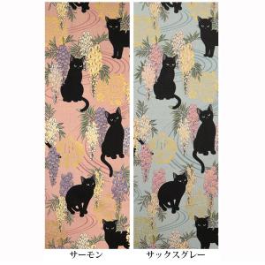 生地 布地 布 黒猫と藤 百華繚欄 シーチング...の詳細画像1