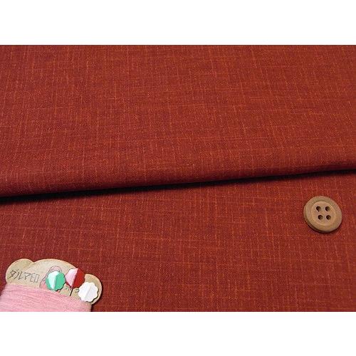 コットン生地・無地つむぎ風プリント(れんが色) 10cm単位 切り売り