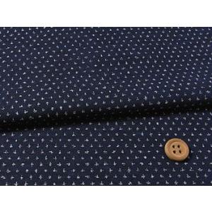 手染め和柄コットン生地・かすり柄(紺) 10cm単位 切り売り