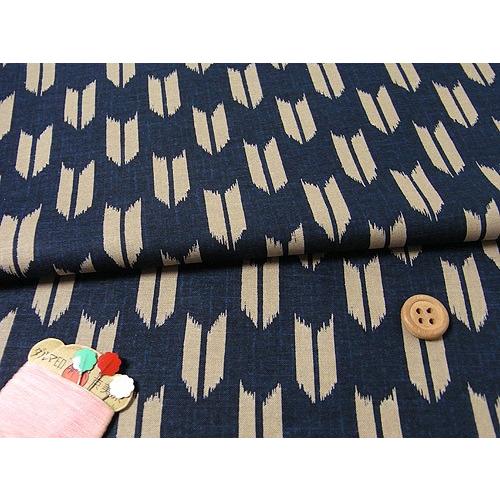 和柄コットン生地・濃紺地 矢絣 10cm単位 切り売り