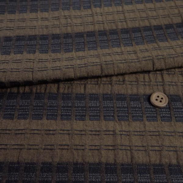 コットンウールドビー生地 ふんわりボーダーステッチ(おうど色) 10cm単位 切り売り