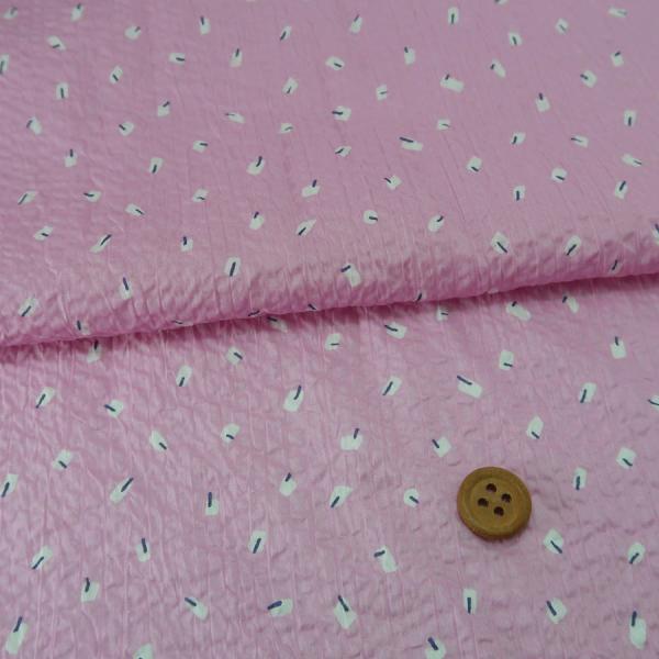 コットン生地 ふんわりウェーブ おしゃれなあられ模様(ピンク) 10cm単位 切り売り