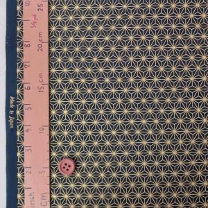 和柄コットン生地 金の麻の葉(濃紺) 10cm...の詳細画像2