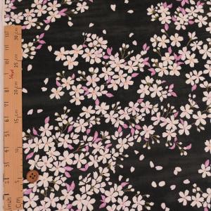 和柄コットン生地 桜空(墨黒) 10cm単位 ...の詳細画像2