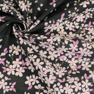 和柄コットン生地 桜空(墨黒) 10cm単位 ...の詳細画像4