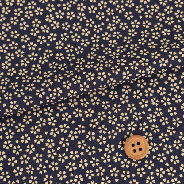 和柄コットン生地 小桜(濃紺) 10cm単位 切り売り