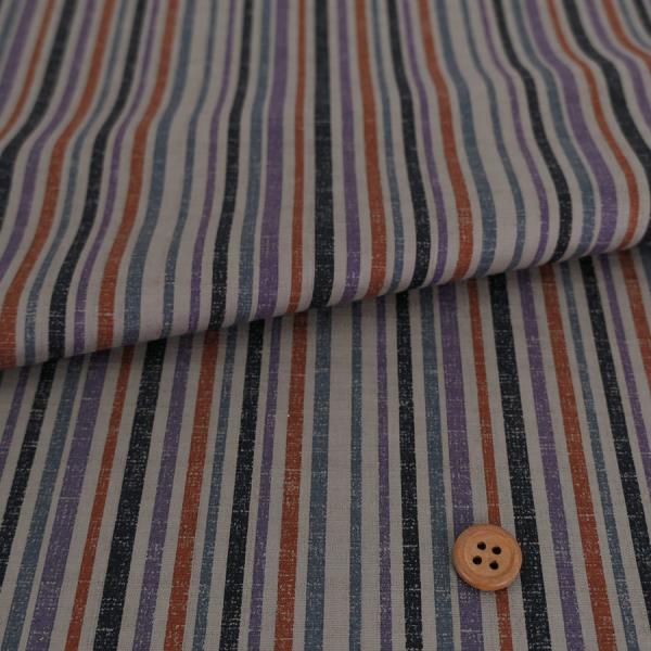 和柄コットン生地 多色の滝筋縞模様(グレー) 10cm単位 切り売り