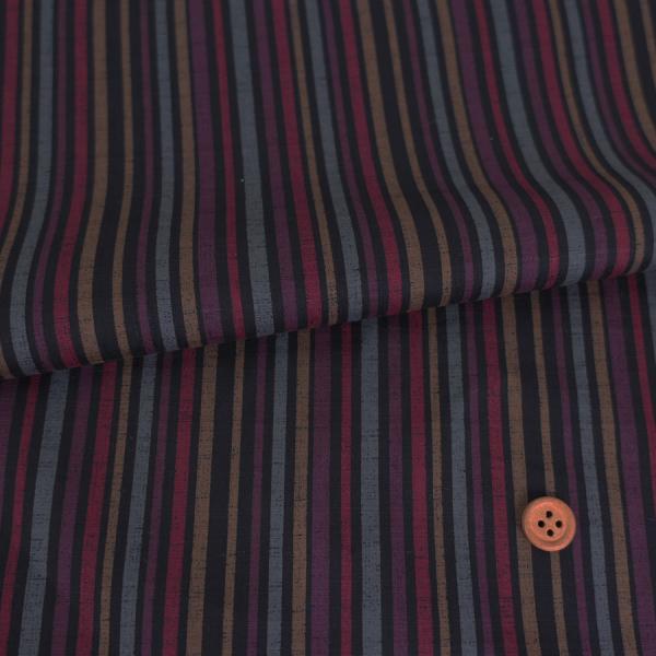 和柄コットン生地 多色の滝筋縞模様(黒) 10cm単位 切り売り