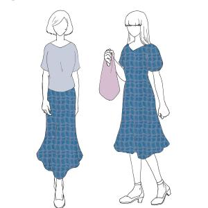 コットン生地 レースの格子柄(ブルー/ピンク)...の詳細画像5