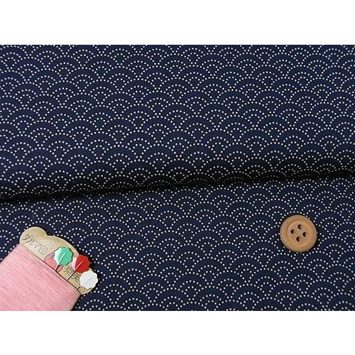 和柄コットン生地・青海波(紺) 10cm単位 切り売り