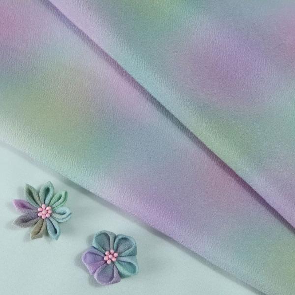 一越ちりめん 多色ぼかし(光彩) 布がたりオリジナル 10cm単位 切り売り