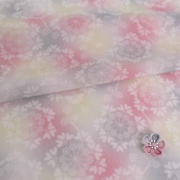 つゆつき・一越ちりめん オルレアレースぼかし(花ぐもり) 10cm単位 切り売り