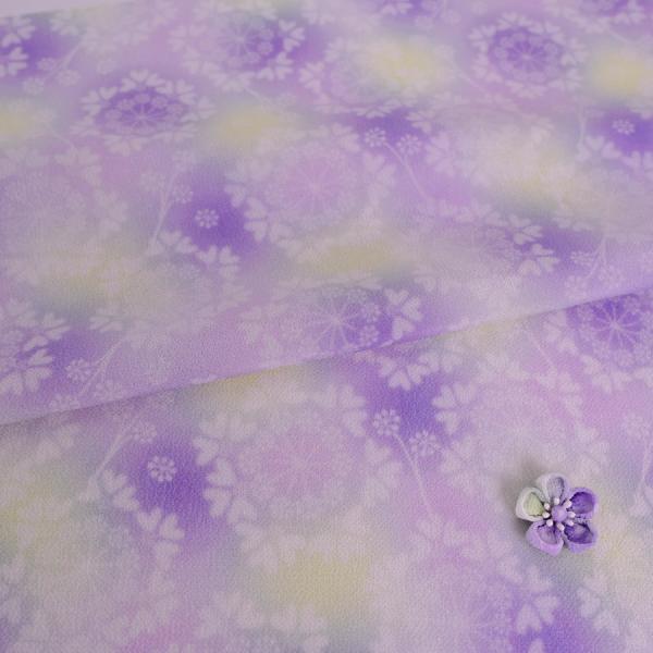 つゆつき・一越ちりめん オルレアレースぼかし(紫霄/ししょう) 10cm単位 切り売り