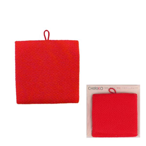 ちりめん豆額・豆四角額（赤/赤紐）