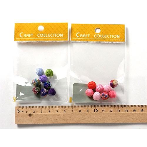 ちりめん細工パーツ（完成品）・彩り玉
