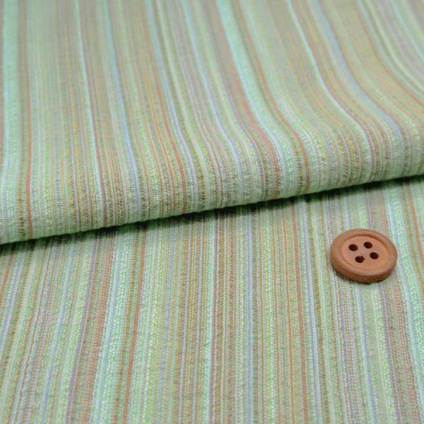 しじら織り生地・たて縞(緑) 10cm単位 切り売り