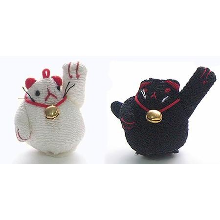 ちりめん細工パーツ（完成品）・招き猫