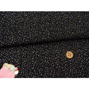 ちりめん生地・金銀あられ(黒) 10cm単位 切り売り