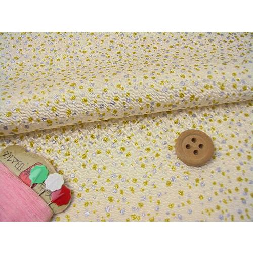 ちりめん生地・金銀あられ(きなり) 10cm単位 切り売り