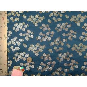 金襴生地(金らん)野菊(紺) 10cm単位 切り売りの詳細画像3