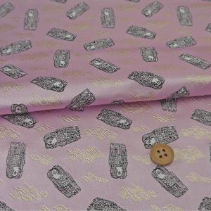 金襴生地(金らん) アマビエ柄(薄紫) 10cm単位 切り売り