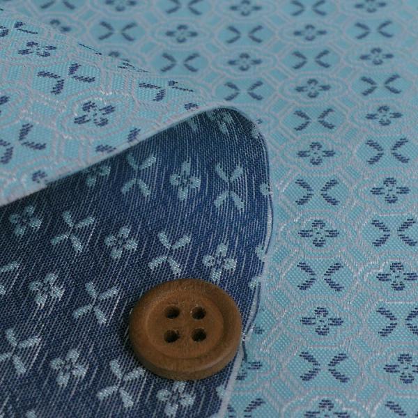 金襴生地(金らん) 干支向き 変わり木瓜つなぎ(青) 10cm単位 切り売り