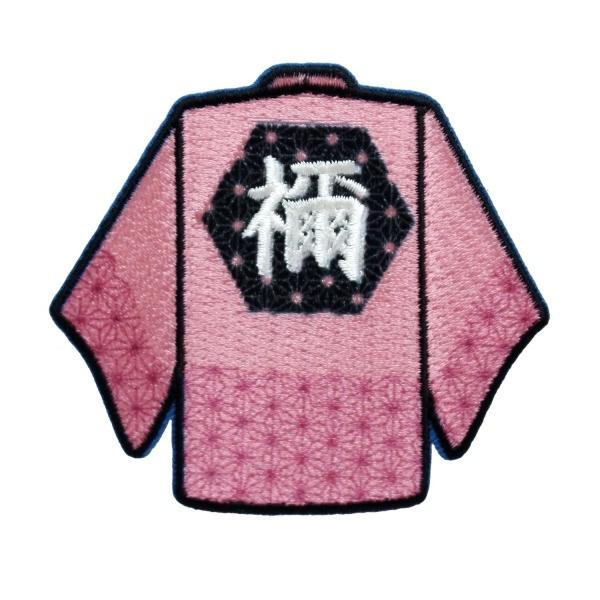 鬼滅の刃 竈門 禰豆子(かまど ねずこ) 羽織ワッペン(幅62mm×高さ57mm) シール兼用