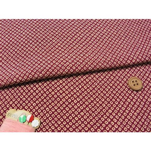 古布調一越ちりめん・かのこしぼり柄(渋あずき) 10cm単位 切り売り