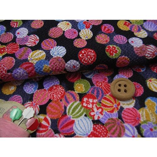 ちりめん生地・小まり(黒) 10cm単位 切り売り