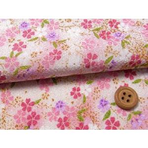 ちりめん生地・おぼろ桜(白/ピンク) 10cm単位 切り売り