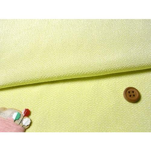 無地ちりめん生地(淡黄) 10cm単位 切り売り