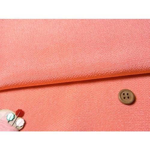 無地ちりめん生地(サーモンピンク) 10cm単位 切り売り
